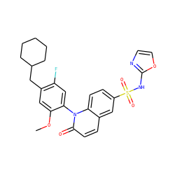 COc1cc(CC2CCCCC2)c(F)cc1-n1c(=O)ccc2cc(S(=O)(=O)Nc3ncco3)ccc21 ZINC001772575256