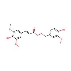 COc1cc(CCOC(=O)/C=C/c2cc(OC)c(O)c(OC)c2)ccc1O ZINC000653905165