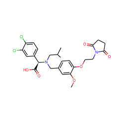 COc1cc(CN(CC(C)C)[C@@H](C(=O)O)c2ccc(Cl)c(Cl)c2)ccc1OCCN1C(=O)CCC1=O ZINC000207227641