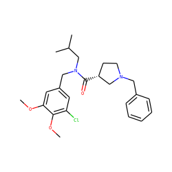 COc1cc(CN(CC(C)C)C(=O)[C@@H]2CCN(Cc3ccccc3)C2)cc(Cl)c1OC ZINC000114097223