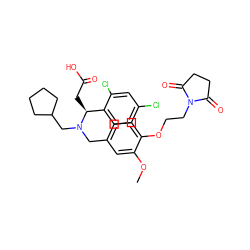 COc1cc(CN(CC2CCCC2)[C@@H](CC(=O)O)c2ccc(Cl)cc2Cl)ccc1OCCN1C(=O)CCC1=O ZINC000207196498