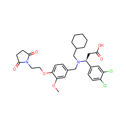 COc1cc(CN(CC2CCCCC2)[C@@H](CC(=O)O)c2ccc(Cl)c(Cl)c2)ccc1OCCN1C(=O)CCC1=O ZINC000207285547