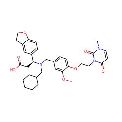 COc1cc(CN(CC2CCCCC2)[C@@H](CC(=O)O)c2ccc3c(c2)CCO3)ccc1OCCn1c(=O)ccn(C)c1=O ZINC000225168291