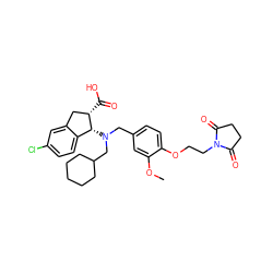 COc1cc(CN(CC2CCCCC2)[C@@H]2c3ccc(Cl)cc3C[C@@H]2C(=O)O)ccc1OCCN1C(=O)CCC1=O ZINC000218174669