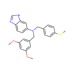 COc1cc(CN(Cc2ccc(SC)cc2)c2ccc3nc[nH]c3c2)cc(OC)c1 ZINC000096173840