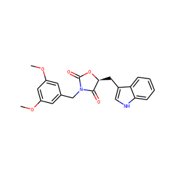 COc1cc(CN2C(=O)O[C@@H](Cc3c[nH]c4ccccc34)C2=O)cc(OC)c1 ZINC000013740658