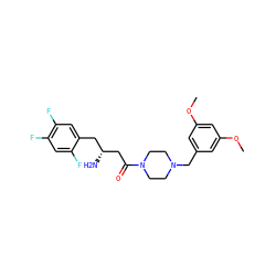 COc1cc(CN2CCN(C(=O)C[C@H](N)Cc3cc(F)c(F)cc3F)CC2)cc(OC)c1 ZINC000084690744