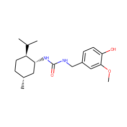 COc1cc(CNC(=O)N[C@@H]2C[C@H](C)CC[C@H]2C(C)C)ccc1O ZINC000049125996