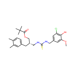 COc1cc(CNC(=S)NC[C@@H](COC(=O)C(C)(C)C)Cc2ccc(C)c(C)c2)cc(Cl)c1O ZINC000028881490