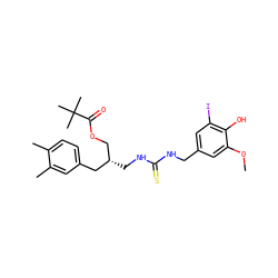 COc1cc(CNC(=S)NC[C@@H](COC(=O)C(C)(C)C)Cc2ccc(C)c(C)c2)cc(I)c1O ZINC000028881513