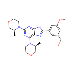 COc1cc(CO)cc(-c2nc3c(N4CCOC[C@@H]4C)nc(N4CCOC[C@@H]4C)nc3[nH]2)c1 ZINC000143989359