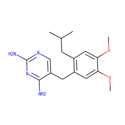 COc1cc(Cc2cnc(N)nc2N)c(CC(C)C)cc1OC ZINC000040955574