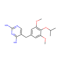 COc1cc(Cc2cnc(N)nc2N)cc(OC)c1OC(C)C ZINC000028012165