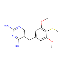 COc1cc(Cc2cnc(N)nc2N)cc(OC)c1SC ZINC000000001719