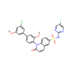 COc1cc(Cl)cc(-c2ccc(-n3c(=O)ccc4cc(S(=O)(=O)Nc5ncc(F)cn5)ccc43)c(OC)c2)c1 ZINC001772623296