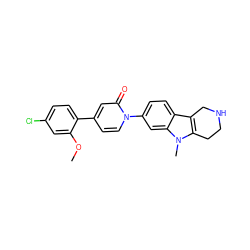 COc1cc(Cl)ccc1-c1ccn(-c2ccc3c4c(n(C)c3c2)CCNC4)c(=O)c1 ZINC000064560063