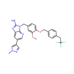 COc1cc(Cn2c(N)nc3cc(-c4cnn(C)c4)cnc32)ccc1OCc1ccc(CC(F)(F)F)cc1 ZINC000473159171