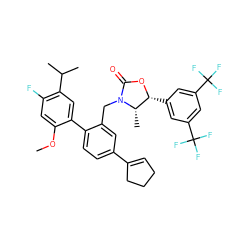 COc1cc(F)c(C(C)C)cc1-c1ccc(C2=CCCC2)cc1CN1C(=O)O[C@H](c2cc(C(F)(F)F)cc(C(F)(F)F)c2)[C@@H]1C ZINC000082164937