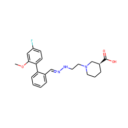 COc1cc(F)ccc1-c1ccccc1/C=N/NCCN1CCC[C@H](C(=O)O)C1 ZINC000095598144