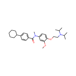 COc1cc(N(C)C(=O)c2ccc(C3CCCCC3)cc2)ccc1OCCN(C(C)C)C(C)C ZINC000034311603