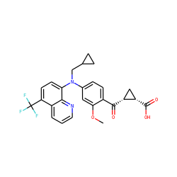 COc1cc(N(CC2CC2)c2ccc(C(F)(F)F)c3cccnc23)ccc1C(=O)[C@@H]1C[C@@H]1C(=O)O ZINC001772592319
