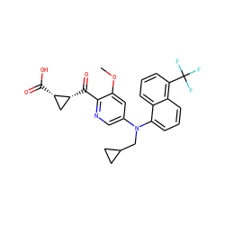 COc1cc(N(CC2CC2)c2cccc3c(C(F)(F)F)cccc23)cnc1C(=O)[C@@H]1C[C@@H]1C(=O)O ZINC001772589789