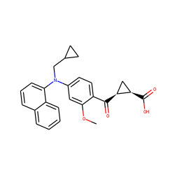 COc1cc(N(CC2CC2)c2cccc3ccccc23)ccc1C(=O)[C@H]1C[C@H]1C(=O)O ZINC001772616119