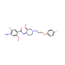COc1cc(N)c(Cl)cc1C(=O)N[C@@H]1CCN(CCCOc2ccc(F)cc2)C[C@@H]1OC ZINC000003775140