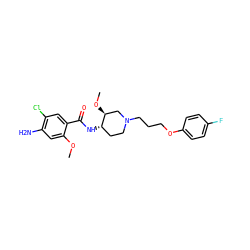 COc1cc(N)c(Cl)cc1C(=O)N[C@H]1CCN(CCCOc2ccc(F)cc2)C[C@@H]1OC ZINC000003830564