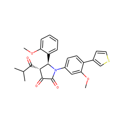 COc1cc(N2C(=O)C(=O)[C@H](C(=O)C(C)C)[C@H]2c2ccccc2OC)ccc1-c1ccsc1 ZINC000169695433