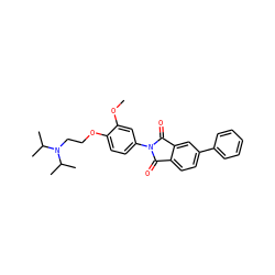 COc1cc(N2C(=O)c3ccc(-c4ccccc4)cc3C2=O)ccc1OCCN(C(C)C)C(C)C ZINC000040822409