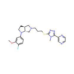 COc1cc(N2CC[C@H]3CN(CCCSc4nnc(-c5cnccn5)n4C)C[C@@H]32)ccc1F ZINC000653739074