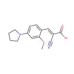 COc1cc(N2CCCC2)ccc1/C=C(\C#N)C(=O)O ZINC000205343417