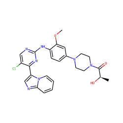 COc1cc(N2CCN(C(=O)[C@@H](C)O)CC2)ccc1Nc1ncc(Cl)c(-c2cnc3ccccn23)n1 ZINC000072177332