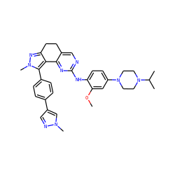 COc1cc(N2CCN(C(C)C)CC2)ccc1Nc1ncc2c(n1)-c1c(nn(C)c1-c1ccc(-c3cnn(C)c3)cc1)CC2 ZINC000224948443