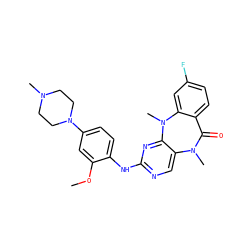 COc1cc(N2CCN(C)CC2)ccc1Nc1ncc2c(n1)N(C)c1cc(F)ccc1C(=O)N2C ZINC000066079601