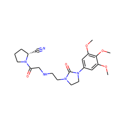 COc1cc(N2CCN(CCNCC(=O)N3CCC[C@@H]3C#N)C2=O)cc(OC)c1OC ZINC000043019588