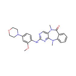 COc1cc(N2CCOCC2)ccc1Nc1ncc2c(n1)N(C)c1ccccc1C(=O)N2C ZINC000066066278
