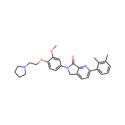 COc1cc(N2Cc3ccc(-c4cccc(C)c4C)nc3C2=O)ccc1OCCN1CCCC1 ZINC000095588499
