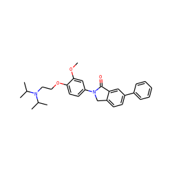 COc1cc(N2Cc3ccc(-c4ccccc4)cc3C2=O)ccc1OCCN(C(C)C)C(C)C ZINC000040568116