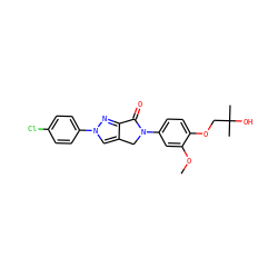 COc1cc(N2Cc3cn(-c4ccc(Cl)cc4)nc3C2=O)ccc1OCC(C)(C)O ZINC000118219723