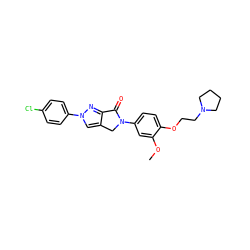 COc1cc(N2Cc3cn(-c4ccc(Cl)cc4)nc3C2=O)ccc1OCCN1CCCC1 ZINC000068204962