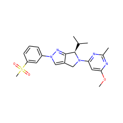 COc1cc(N2Cc3cn(-c4cccc(S(C)(=O)=O)c4)nc3[C@H]2C(C)C)nc(C)n1 ZINC001772610074