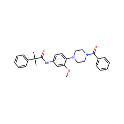 COc1cc(NC(=O)C(C)(C)c2ccccc2)ccc1N1CCN(C(=O)c2ccccc2)CC1 ZINC000043022030