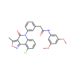 COc1cc(NC(=O)Cc2cccc(-n3c(=O)c4c(C)onc4c4c(Cl)cccc43)c2)cc(OC)c1 ZINC000013439788