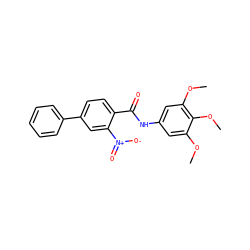 COc1cc(NC(=O)c2ccc(-c3ccccc3)cc2[N+](=O)[O-])cc(OC)c1OC ZINC000082154425