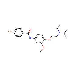 COc1cc(NC(=O)c2ccc(Br)cc2)ccc1OCCN(C(C)C)C(C)C ZINC000040567230
