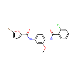 COc1cc(NC(=O)c2ccc(Br)o2)ccc1NC(=O)c1ccccc1Cl ZINC000001141333