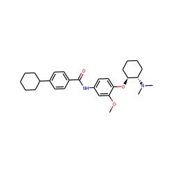 COc1cc(NC(=O)c2ccc(C3CCCCC3)cc2)ccc1O[C@H]1CCCC[C@@H]1N(C)C ZINC000040766857