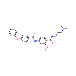 COc1cc(NC(=O)c2ccc(Oc3ccccc3)cc2)ccc1C(=O)NCCCN(C)C ZINC000028368183